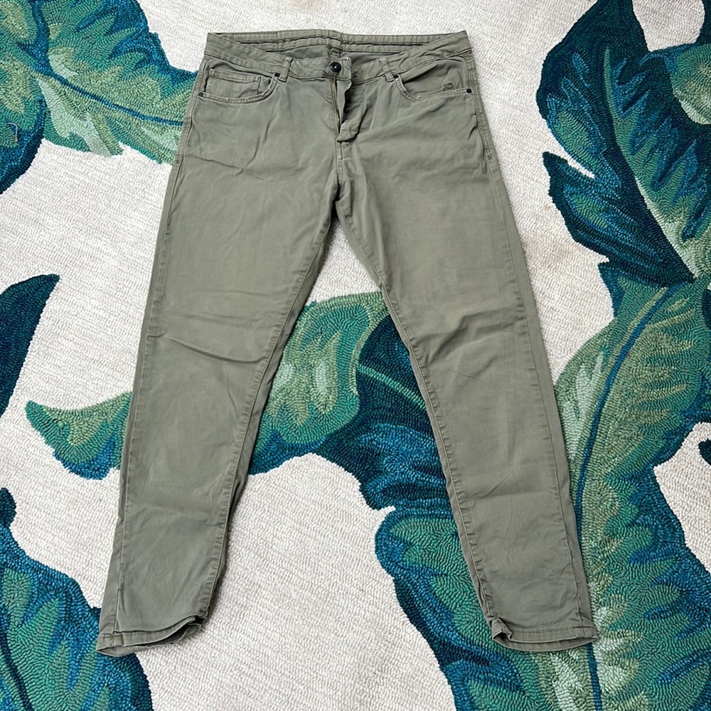 Zara Olive Slim Fit Chinos